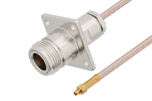 MMCX Plug to N Female 4 Hole Flange Cable Using RG316 Coax