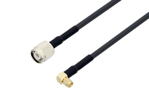 TNC Male to SMA Male Right Angle Low Loss Cable Using LMR-240-UF Coax with HeatShrink