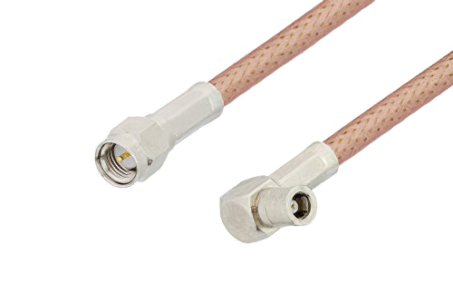 SMA Male to SMB Plug Right Angle Low Loss Cable Using PE-P195 Coax