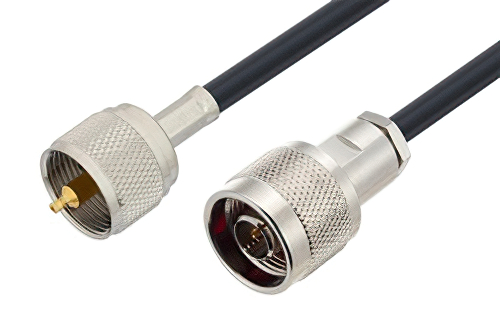 UHF Male to N Male Low Loss Cable Using LMR-195 Coax