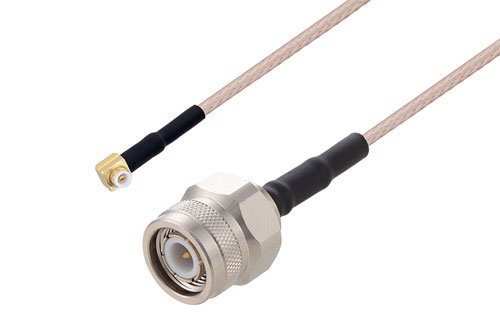 Snap-On MMBX Plug Right Angle to TNC Male Cable Using RG316 Coax