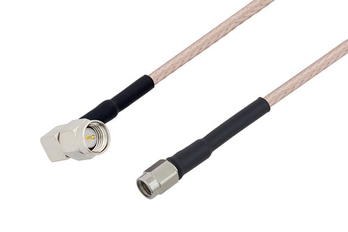 SMA Male Right Angle to SSMA Male Cable Using RG316 Coax with HeatShrink