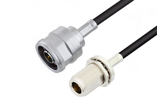 N Male to N Female Bulkhead Cable Using RG223 Coax