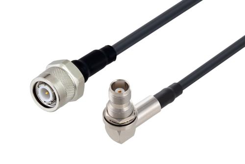 TNC Male to TNC Female Right Angle Bulkhead Low Loss Cable Using LMR-200 Coax