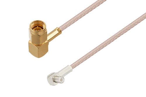 SMA Male Right Angle to MCX Plug Right Angle Cable Using RG316 Coax