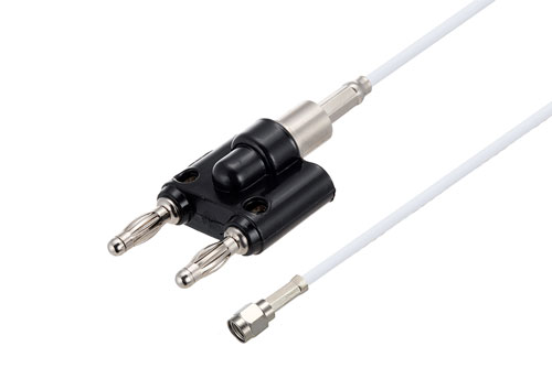 Banana Plug to Reverse Polarity SMA Plug Cable Using RG188-DS Coax