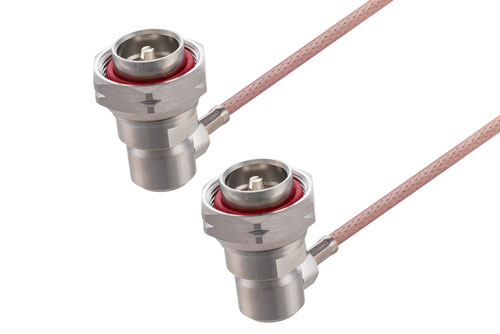 7/16 DIN Male Right Angle to 7/16 DIN Male Right Angle Cable Using RG303 Coax