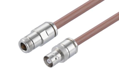 C Female to N Female Cable Using RG393 Coax, LF Solder