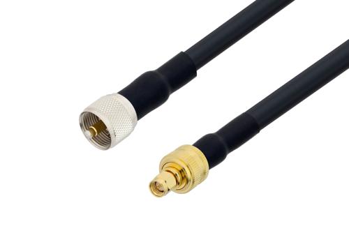 UHF Male to SMA Male Low Loss Cable Using LMR-400-UF Coax with HeatShrink