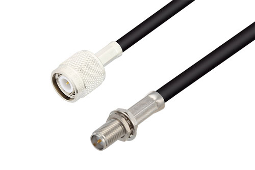 TNC Male to Reverse Polarity SMA Jack Bulkhead Cable Using RG58 Coax