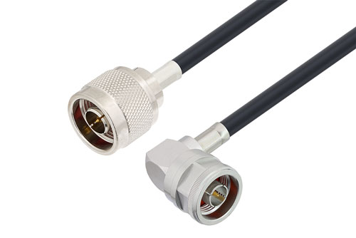 N Male Right Angle to N Male Low Loss Cable Using LMR-240-DB Coax