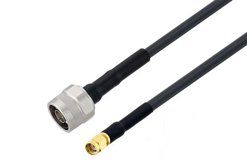 Reverse Polarity SMA Plug to N Male Low Loss Cable Using LMR-240 Coax