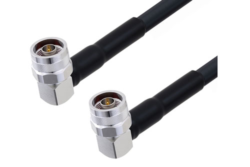 N Male Right Angle to TNC Male Right Angle Low Loss Cable Using LMR-400-UF Coax With Times Microwave Parts