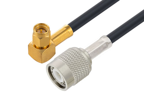 TNC Male to SMA Male Right Angle Low Loss Cable Using PE-C200 Coax