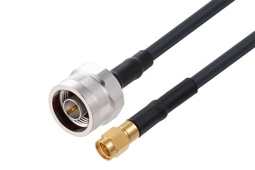 Fire Rated N Male to SMA Male Low Loss Cable Using LMR-200-FR Coax