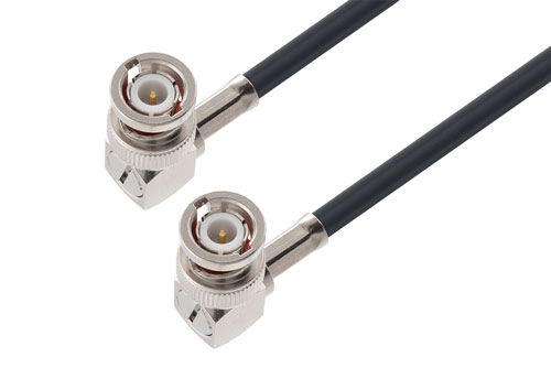 Fire Rated BNC Male Right Angle to BNC Male Right Angle Low Loss Cable Using LMR-200-FR Coax