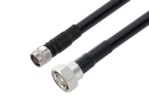 7/16 DIN Male to N Male Low Loss Cable Using LMR-600-DB Coax with HeatShrink