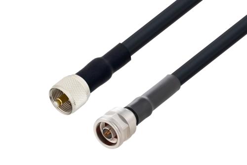 UHF Male to N Male Low Loss Cable Using LMR-LW400 Coax with HeatShrink