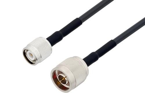 TNC Male to N Male Low Loss Cable Using LMR-195-UF Coax with HeatShrink