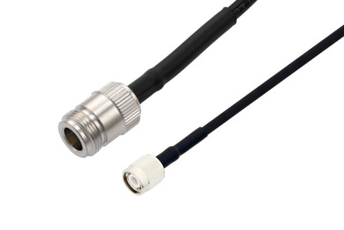 N Female to TNC Male Cable Using RG223 Coax with HeatShrink, LF Solder