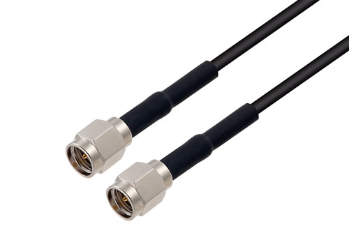 Fire Rated SMA Male to SMA Male Low Loss Cable Using LMR-100-FR Coax with HeatShrink