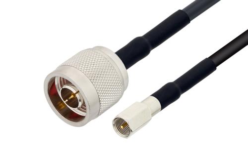 N Male to FME Plug Low Loss Cable Using LMR-195-UF Coax with HeatShrink