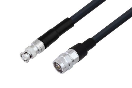 BNC Male to N Male Low Loss Cable Using LMR-400-DB Coax with Times Microwave Components