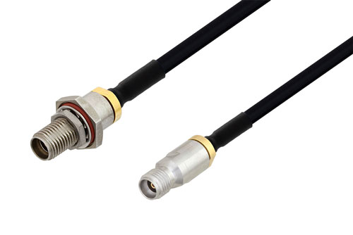 3.5mm Female Bulkhead to 3.5mm Female Cable Using PE-SR402FLJ Coax