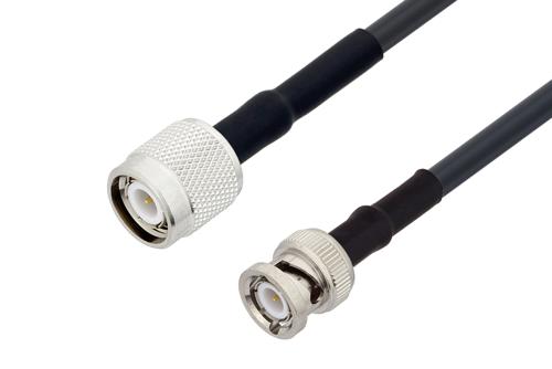 TNC Male to BNC Male Low Loss Cable Using LMR-195-UF Coax with HeatShrink