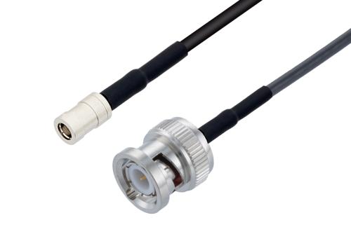 SMB Plug to BNC Male Low Loss Cable Using LMR-100A-UF Coax with HeatShrink