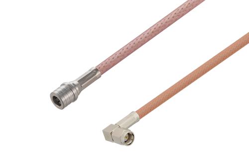 SMA Male Right Angle to QMA Male Cable Using RG400 Coax