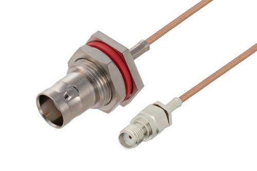 BNC Female Bulkhead to SMA Female Cable Using RG178 Coax