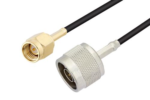Fire Rated N Male to SMA Male Low Loss Cable Using LMR-100-FR Coax