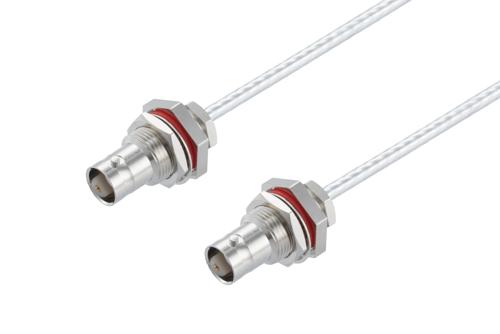 BNC Female Bulkhead to BNC Female Bulkhead Cable Using PE-SR402FL Coax