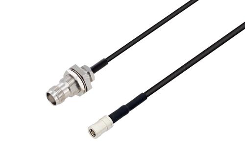 TNC Female Bulkhead to SMB Plug Low Loss Cable Using LMR-100 Coax with HeatShrink