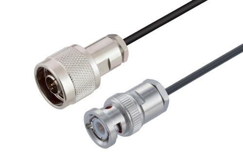 N Male to BNC Male Low Loss Cable Using LMR-100 Coax