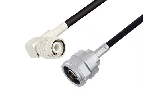 TNC Male Right Angle to N Male Cable Using 53 Ohm RG55 Coax