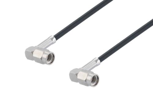 SSMA Male Right Angle to SSMA Male Right Angle Low Loss Cable Using PE-C100-LSZH Coax