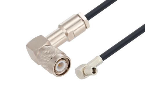 TNC Male Right Angle to SMB Plug Right Angle Low Loss Cable Using LMR-195-UF Coax