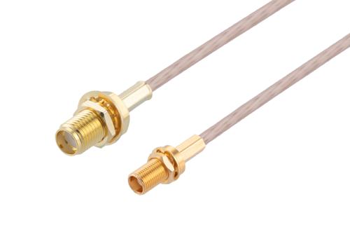 SMA Female Bulkhead to MCX Jack Bulkhead Cable Using RG316 Coax
