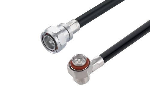 7/16 DIN Male to 7/16 DIN Male Right Angle Low Loss Cable Using LMR-600-UF Coax