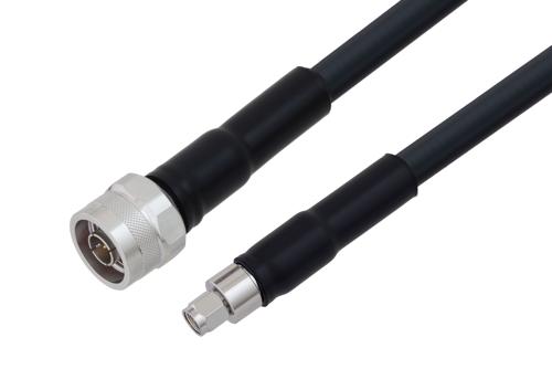 N Male to SMA Male Low Loss Cable Using TCOM-400 Coax