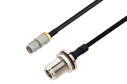 3.5mm Male to N Female Bulkhead Cable Using PE-SR402FLJ Coax