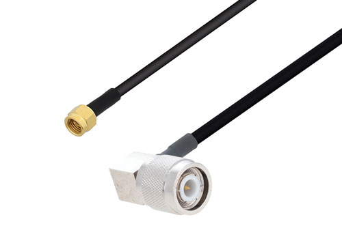 2.92mm Male to TNC Male Right Angle Cable Using PE-SR402FLJ Coax