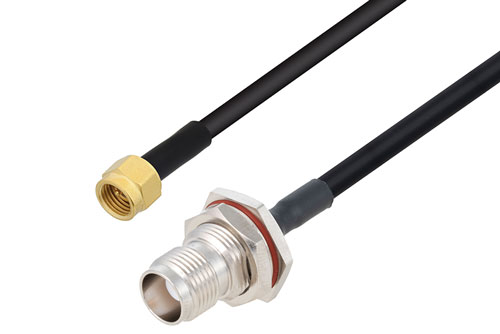 2.92mm Male to TNC Female Bulkhead Cable Using PE-SR402FLJ Coax