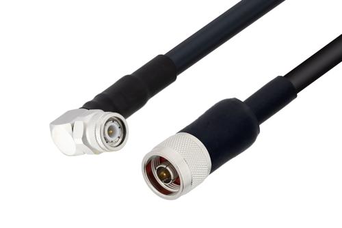 TNC Male Right Angle to N Male Low Loss Cable Using LMR-400-UF Coax