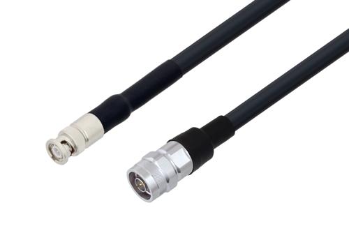 Fire Rated BNC Male to N Male Low Loss Cable Using LMR-400-FR Coax
