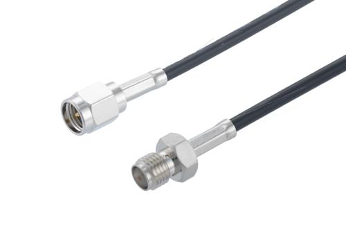 Fire Rated SMA Male to SMA Female Low Loss Cable Using LMR-100-FR Coax