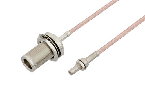 N Female Bulkhead to SMB Jack Bulkhead Cable Using RG316 Coax