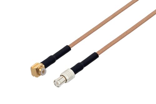 Snap-On MMBX Plug Right Angle to MCX Plug Cable Using RG178 Coax with HeatShrink